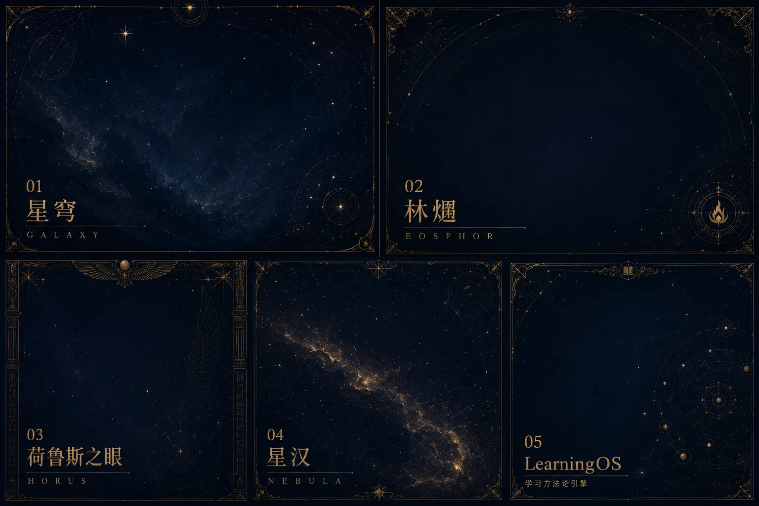 版式范本 — 左下角中文衬线金字 + 英文 mono（gpt-image-2 套图）